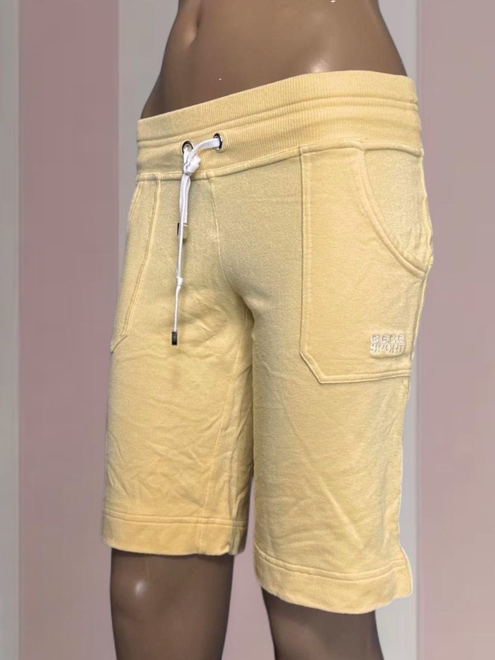 Bebe Sport Vintage Y2K Butter Yellow Shorts